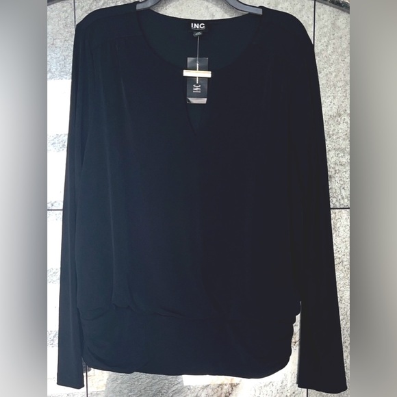 INC International Concepts Women's Classic Black Blouse - Picture 1 of 13
